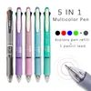 Ballpoint Pens 5 in 1 Multicolor Creative 4 Color Ball Revill and CIL Lead Multifunction Office School Supply 230503