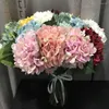 Decorative Flowers 20 Pieces Pink White Green 18 Colors Plastic Hydrangea Artificial Flower Bouquet Wedding Ceremony Party Favor Home Table