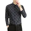 Chemises décontractées pour hommes Chemise authentique Chemise à fleurs fragmentée pour hommes Impression stéréoscopique carrée Beau et haut de gamme Mode polyvalent