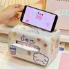 Organisation Kawaii Bear Tissue Storage Box Cute Table Servett Holder Tissue Case Stationery Desk Organizer Box Home Office Storage Container