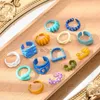 Band Ringe Shinus 2021 Offener Ring für Frauen Mode Sommer Schmuck Unregelmäßige Multicolor Legierung Ästhetische Probe Bague Fingerschmuck Y23