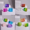 Bandringen Hangzhi Nieuwe kleurrijke 3 % 3 -stcs Transparante gradiënt Blooming Square Acryl Resin Sets 2021 For Women Girls Party Sieraden Y23