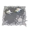 Alfombrillas Almohadillas TOP cuentas de encaje negro mesa mantel almohadilla paño bordado a mano taza tapete posavasos Navidad Poinsettia flor mantel cocina Z0502