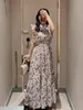 Günlük Elbiseler Kuzuwata Japonya Stil Uçan Kollu Çiçek Vestidos De Mujer Tatlı Piled İnce Bel Kadın Elbise 2023 Şifon Polo Boyun Çöp 230503