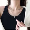 Colliers pendants Love Heart charme Collier de chaîne de clavicule pour femmes Party Gothic Dhgarden DHR3E