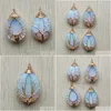 Charms Gold Color Opalite Opal Wire Wrap Handmade Tree Of Life Natural Stone Pendants Diy Necklace Jewelry Making Drop Delivery Find Dhafx