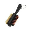 Aides à la formation de golf 1 PC Portable Club Brosse Groove Cleaner Double Face Outils De Nettoyage En Métal Léger Nylon Brosses Pour Balles Chaussures