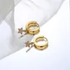 Hoop Earrings Stainless Steel Fashion Delicate Zircon Stone Star Jewelry Gift For Him
