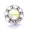 Charms Colorf Rainbow Crystal Vintage Sier Color Botón a presión Mujeres Joyas Hallazgos Rhinestone 18Mm Metal Snaps Botones Diy Pulsera Dhf4X