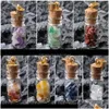 Charms Fashion Gravel Hearling Crystal Energy Stone Drift Bottle Pendant Accessories Diy Jewelry Making Drop Delivery Findings Compon Dh9Be