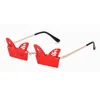 Sonnenbrille 1pc Mode Schmetterling Für Frauen UV-Schutz Oldtimer Metall Randlose Brillen Dekorationen