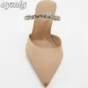 Sandaler Autumn Women S Shoes Apricot Matchar alla Elegant Chain Stiletto Point Toe Mary Jane High Heel 230503