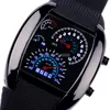 Montres-bracelets montre de mode Top qualité hommes sport montres Led course vitesse voiture compteur cadran bracelet en Silicone mâle horloge militaire