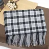 Scarves Fashion Winter Scarf Soft Cashmere Plaid Women Shawl Lady Wraps Designer Yellow Warm Knitted