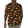 Camicie casual da uomo Camicia stravagante di zucca Divertimento primaverile Halloween Novità da uomo Camicette Manica lunga Custom Street Style Top Grandi dimensioni