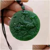 Pendant Necklaces Natural Green Hand Carved Goat Jade Fashion Boutique Jewelry Mens And Womens Sanyang Kaitai Necklace Gift Dhgarden Dhhyk