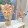 Decoratieve bloemen kunstmatige lelie van de vallei kleine nachtlicht nepbloem potten diy wollen haak cadeau huis bruiloft decor