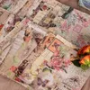 Notatniki 100pcsbook Floral Memo Pads Material Paper Junk Journal Scrapbooking Karty