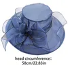 Wide Brim Hats Women'S Headdress Bridal Tea Party Wedding Hat Flower Mesh Sun Visor Beach Fedora For Summer Calf Hair