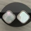 Orecchini a cerchio di alta qualità Orecchini di design Orecchini a bottone in acciaio inossidabile Oro rosa Placcato argento Diamante Agata Gioielli di lusso per feste Regalo da donna Multicolore