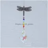 Подвесные ожерелья xsm Стеклянная хрустальная хрустальная люстра Prism Suncatcher Butterfly Maker для оконного офиса сад de dhgarden dhoxx