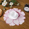 Mats Pads Hot Super Lily Flowers Bordado Placemat Copo Caneca Pan Coaster Mesa de jantar de cozinha Coloque tapete renda doyily Drink Drink Pad Z0502