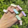Band Rings Lost Lady New Colorful Letter BABY Finger for Women Cute Transparent Resin Ring Wholesale Jewelry Girls Party Gifts Bijoux Y23