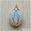 Charms Gold Color Opalite Opal Wire Wrap Handmade Tree Of Life Natural Stone Pendants Diy Necklace Jewelry Making Drop Delivery Find Dhafx