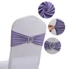 Telai 50 100pcs Nodo sedia elastica Paese Decorazione di nozze Fibbia Copertura posteriore Mariage el Home Seat Elegante nastro moderno 230503