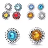 Klamry Haczyki Colorf Rhinestone Zamocnik 18 mm Snap Button Zamknięcie metalowe uroki do snapów Odkrycia biżuterii Dostawcy Dostawa dostawa komplek