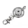 Key Rings Noosa Snap Button Jewelry Keychains Beautif Crystal 18Mm Lanyard Ring Holder For Women Female Drop Delivery Dhcjf