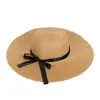 Brede rand hoeden vrouwen grote floppy rietje vizieren zon hoed strand zomer boog pet