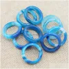 Bandringe 6 mm blauer Streifen Achat Stein Frauen Fingerring Größe 17 mm Tropfenlieferung Schmuck Dhcey