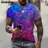 Camisetas para hombre, camiseta con estampado 3D de purpurina colorida para mujer, camisetas de estilo urbano de manga corta de gran tamaño informales a la moda de verano 230503