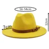 Sombreros de ala ancha Panamá Cap Sombrero formal Jazz Fieltro Fedora Top Hombres Mujeres Damas Moda Gorras Hombre Mujer Trilby Chapeau Invierno