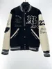 Baumwolle Designer Jacken Bomber Herren Windjacke Varsity Herren Baseball Hip Hop Harajuku Brief Patchwork Leder Tianma Stickerei Streetwear Männer y77