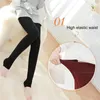 Vrouwen sokken panty dikke dikke vaste kleur fleece stretch skinny houd warme flexibiliteit buikcontrole winter leggings voor werk