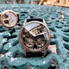 Designer Tourbillon Orologio Vetro zaffiro Orologio impermeabile Cinturino in pelle Automatico 43mm Uomo d'affari Orologio da polso meccanico montre de luxe Orologio da polso classico