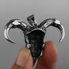 Hanger kettingen gotische punk bull hoorn demon schedel voor heren trend street mode accessoires roestvrijstalen ketting ketting sieraden gi