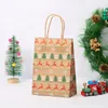 Geschenkomschakeling 5 -stks Kerstmis Kraft Papieren Zakken Santa Claus Snowman Snowflake Cookie Candy Bag For Noel Party Merry Xmas Navidad Decoratie