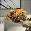 Dekorativa blommor känner simulering ros vardagsrum dekoration blommor bord tv skåp konst