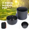 2pcs Taşınabilir dış mekan pişirme aracı kamp tava kase tencere seti çaydanlık sofra takımı yapışmaz