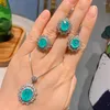 Cluster Rings High Quality 925 Silver For Women Blue Earrings Pendant Necklace Wedding Party Fine Jewelry Sets Charms Friends Gift