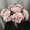 Decorative Flowers 20 Pieces Pink White Green 18 Colors Plastic Hydrangea Artificial Flower Bouquet Wedding Ceremony Party Favor Home Table