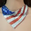 Choker Chokers Jour de l'Indépendance Collier Amusant Unique Star And Stripe Superposition Mixte Bavoir En Métal Pour Les Femmes Léopard Zèbre Patriotique Bijoux