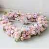 Dekorativa blommor Luxury Heart Rose Hydrangea Flower Row Wedding Arch Backdrop Door Deco Party Stage Birthday Valentine's Day Prop