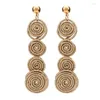 Studörhängen Fashion Spiral Wire Circular Bohemian Statement Double Drop African Jewelry