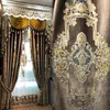 Cortina atmosfera de luxo francesa Blackout High-Del Blackout espessou cortinas de veludo para o quarto da sala de jantar vivo