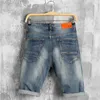 Pantaloncini da uomo DIMUSI Pantaloncini di jeans da uomo Estate Regular Casual Lunghezza al ginocchio Short Bermuda Masculina Hole Rippe Jeans Shorts 38 40 YA620 230503