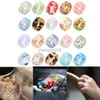 Band Rings 5Pcs/Pack Transparent Epoxy Resin Acrylic Ring Fashion Colourful Geometric Round For Women Party Wedding Jewelry Gift Y23